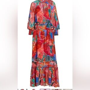 NWT FARM RIO Vibrant Multicolor Maxi Dress size S